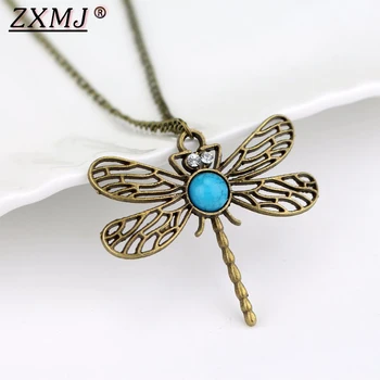 

ZXMJ Sansa Stark The Necklace pendant fashion Hollow Sweater chain Dragonfly Pendant Necklace for men women gift