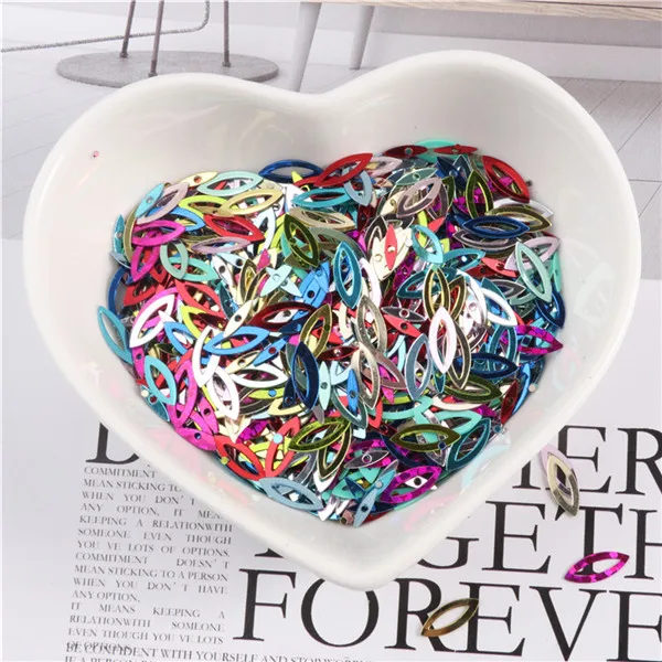 100Pcs/Pack 3*9MM Hollow Horse Eyes Sequins PVC Paillettes DIY Wedding Sewing Sequin Craft Garment Lentejuelas Accessories Random Mix