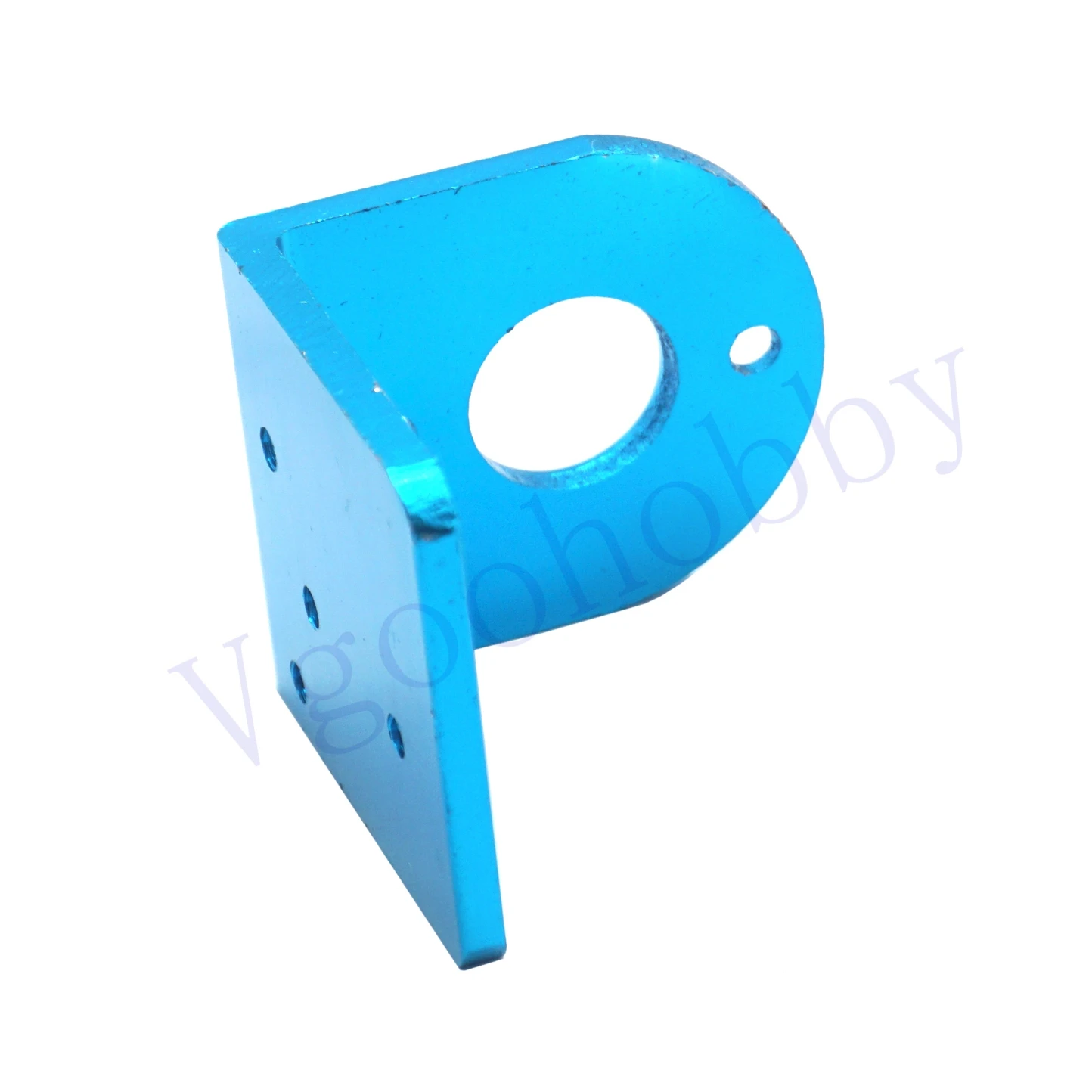 Support moteur RC en aluminium pour WLtoys 1/18, angle montrant l'épaisseur et la qualité du métal.