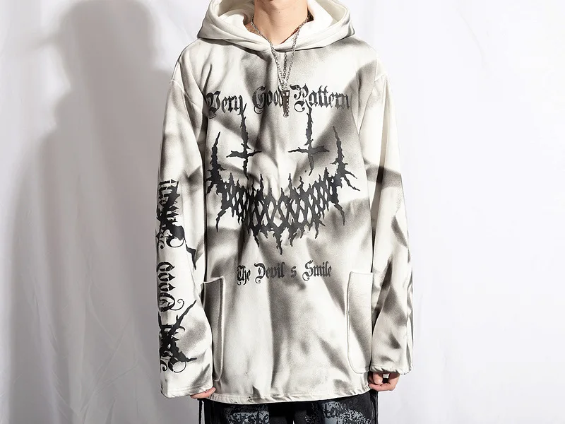 SEVEYFAN, мужские толстовки с капюшоном с надписью «Hi Street Smile Face Tie Dye», уличная одежда большого размера, свитшоты, плотный флисовый пуловер, мужские толстовки R3141