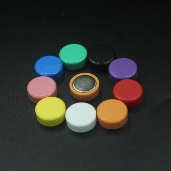 

Neodymium rare earth permanent magnet, powerful refrigerator magnetic attachment with colorful plastic shell Dia15mm 20pcs/lot