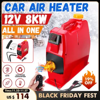 

HCalory All in One Unit 8KW 12V 24V Car Heating Diesel Air Heater Single Hole LCD Monitor Parking Warmer For Car Truck Bus Boat
