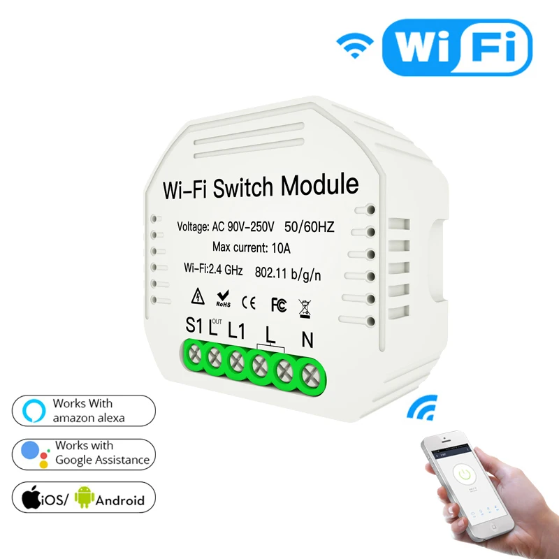 Переключатель Wi Fi TUYA с поддержкой приложения Smart Life/Tuya/Wi Fi|Модули для умного дома| |