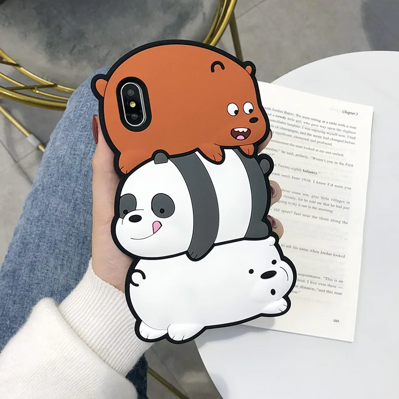 bear Gimfun мультяшный игровой Жидкий чехол для телефона Iphone 7 6 8 Plus Xr X Xs 11 Pro Max Блестящий Мягкий силиконовый резиновый чехол с медведем - Цвет: bear