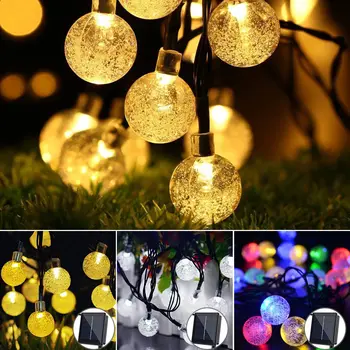 

LED String Lights Outdoor Waterproof Solar Light String Fairy Bubble Lamp Party Lighting USB Decoration Warm White/White Light