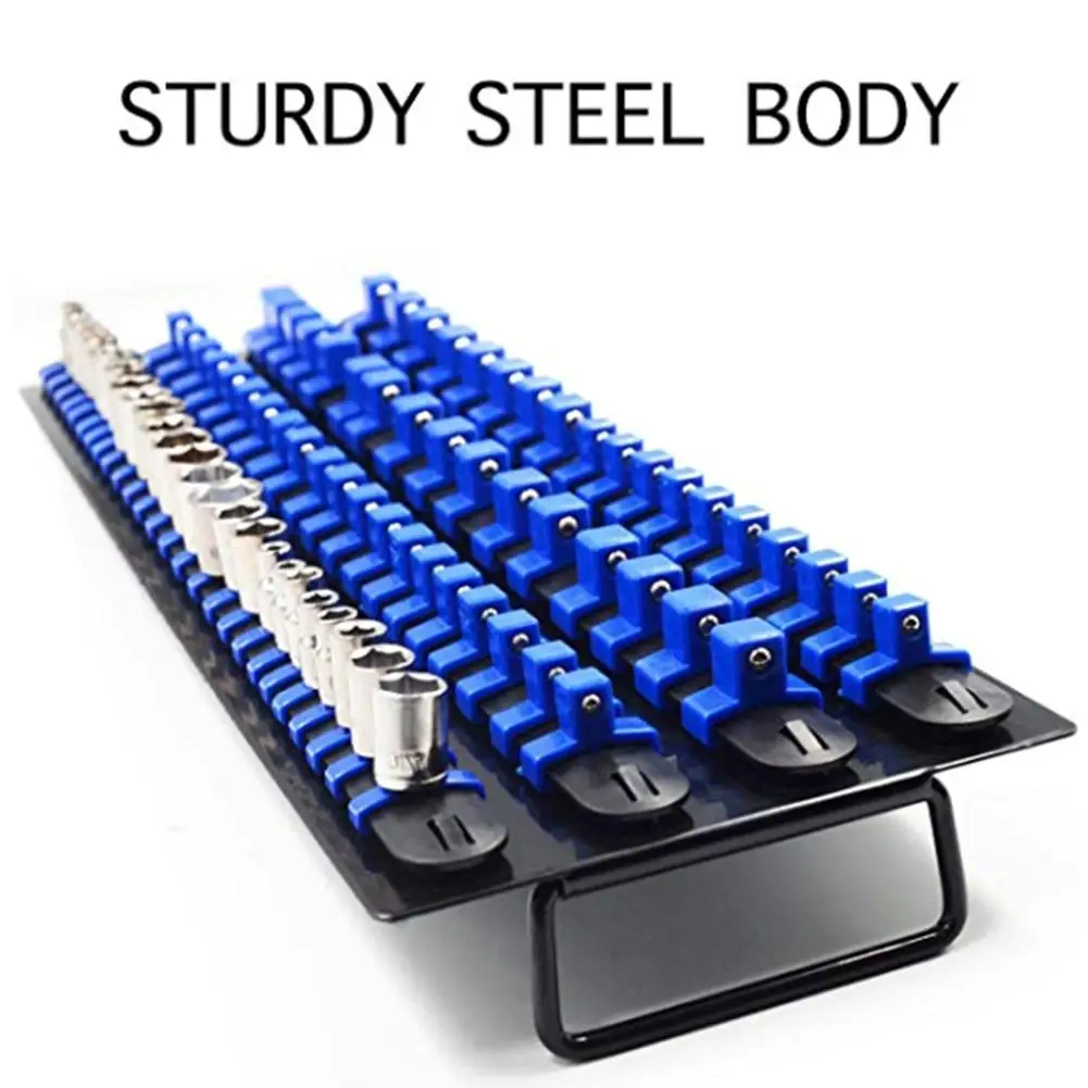 

80PCS Socket Organizer Premium Quality Socket Holder 26PCS 1/4 Inch 30PCS 3/8 Inch 24PCS 1/2 Inch Portable Socket Organizer Tray