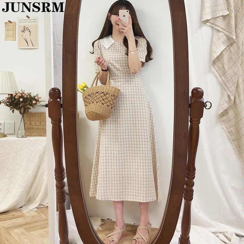 Винтажное клетчатое платье для девочек размера плюс лето новинка 2020 хлопковое