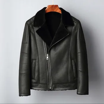 

Real Fur Coat Sheep Shearing Winter Coat Men Sheepskin Genuine Leather Jacket Wool Jacket Jaqueta Masculino Couro R1816 YY778