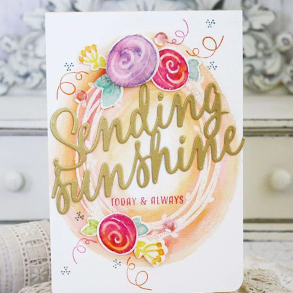 

YaMinSanNiO Sunshine Letters Dies word Metal Cutting Dies New 2018 for DIY Scrapbooking Decorative Crafts Embossing Paper Cards