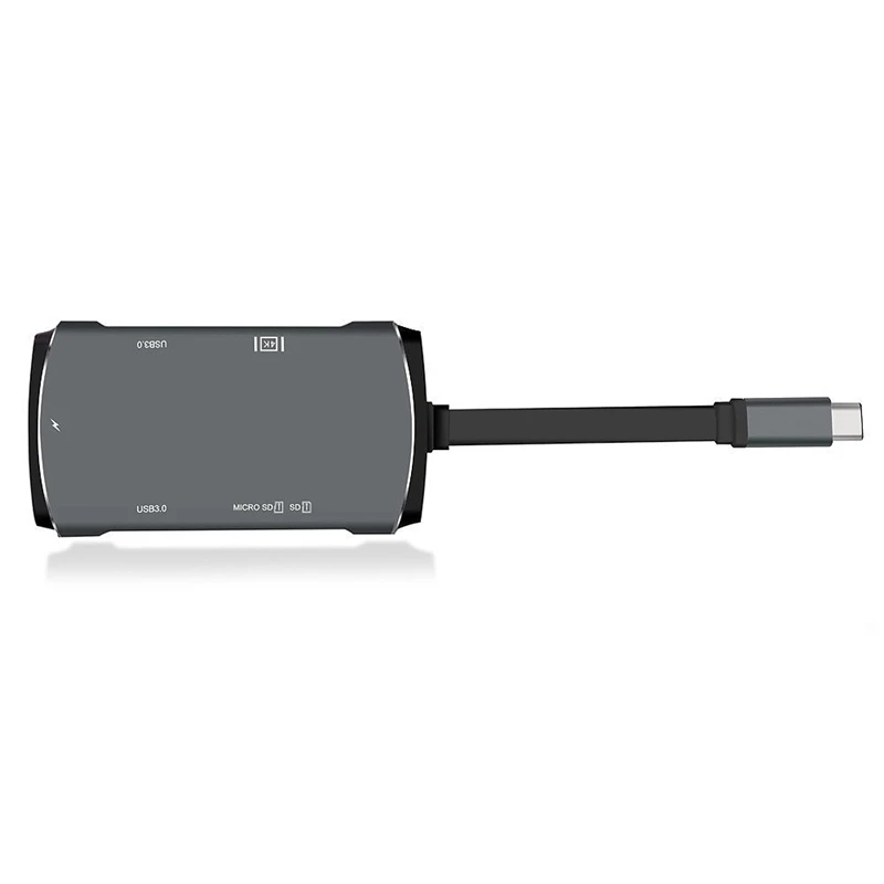6 в 1Usb C концентратор Тип C адаптер с type C зарядный порт до 4 к Hdmi и Sd/Micro Sd/Tf смарт-карт ридер и 2 Usb 3,0 Pd концентратор Po