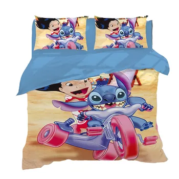

disney girl stitch bedding set twin size duvet covers for kids bedroom decoration double boys bedspread single queen coverlets
