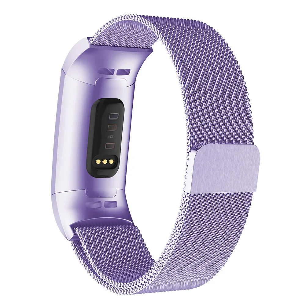 Сменный Браслет из металлического сплава с магнитной петлей для FitbitCharger 3 PUO88