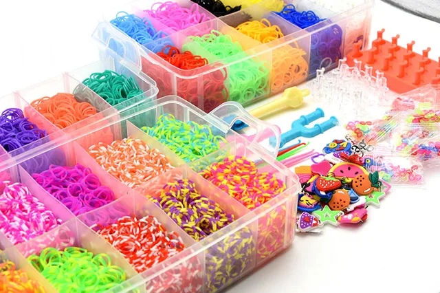 DIY Toy Rubber Bands Set Kid DIY Bracelet Silicone Rubber Bands Elastic  Weave Bands Toy Children Goods 5