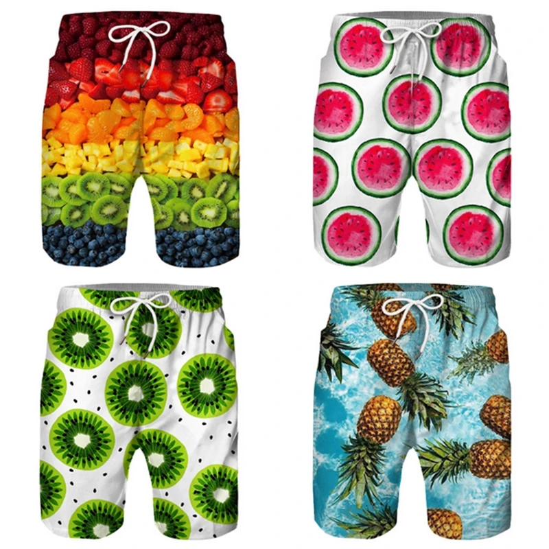 

Kids Boy Men Beachwear 3D Fruits Print Swimwear Dad And Son Swim Shorts Parent-child Swimsuit Family Matching Swimming Trunks