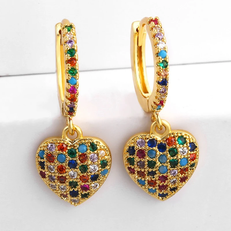 Серьги-капли женские темперамент простые циркониевые серьги - Цвет: heart