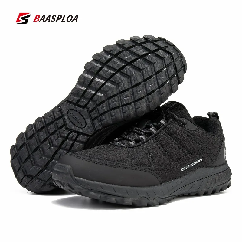 Hiking Shoes Baasploa Men's Hiking Shoes Non-slip Wear-resistant Outdoor Travel Shoes Fashion Waterproof Warm Sneakers Climbing