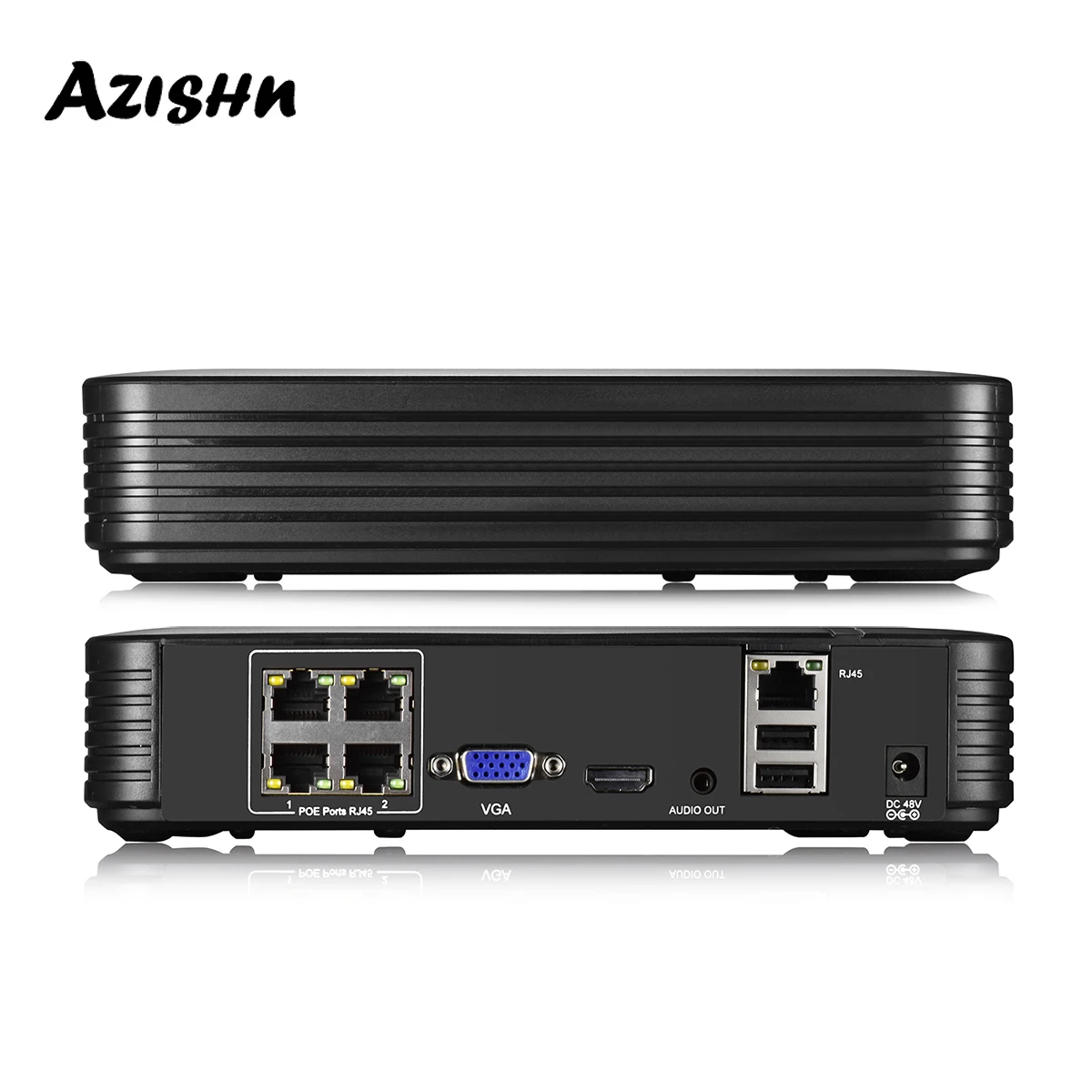 IP камера видеонаблюдения AZISHN H.265AI 4 канала 5 Мп POE NVR FULL HD сетевой видеорегистратор