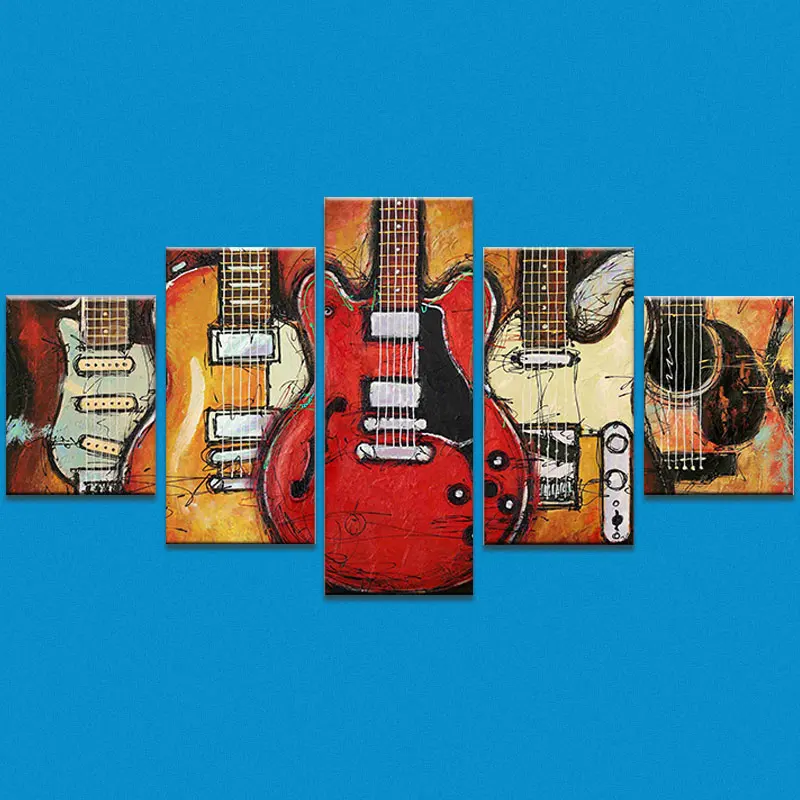 

2 Size 5 Stitching Guitar Oil Painting Home Living 5D Wall Painting Printed Poster Guitar Decor Wall Sticker Wall Art Home Decor
