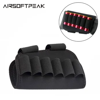 

Airsoft Molle Hunting Cartridge Belt Tactical 6 Shots 12 GA Shell Holder Banaolier Gauge Rifle Gun Ammo Holder Military 16x10cm