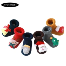 Aitonoble/От 0 до 3 лет рождественские детские носки нескользящие носки для дома нескользящие носки для младенцев, одежда, аксессуары