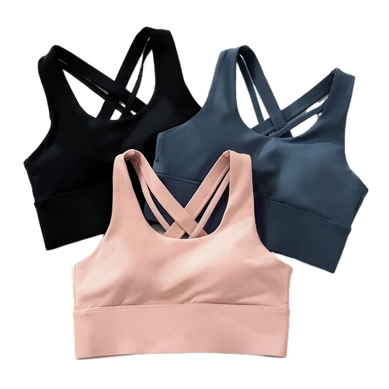 Customizable Women Sports Bra Push Up Crop Top Female Fitness Bra Hollow Breathable Top Running Sportswear Big size