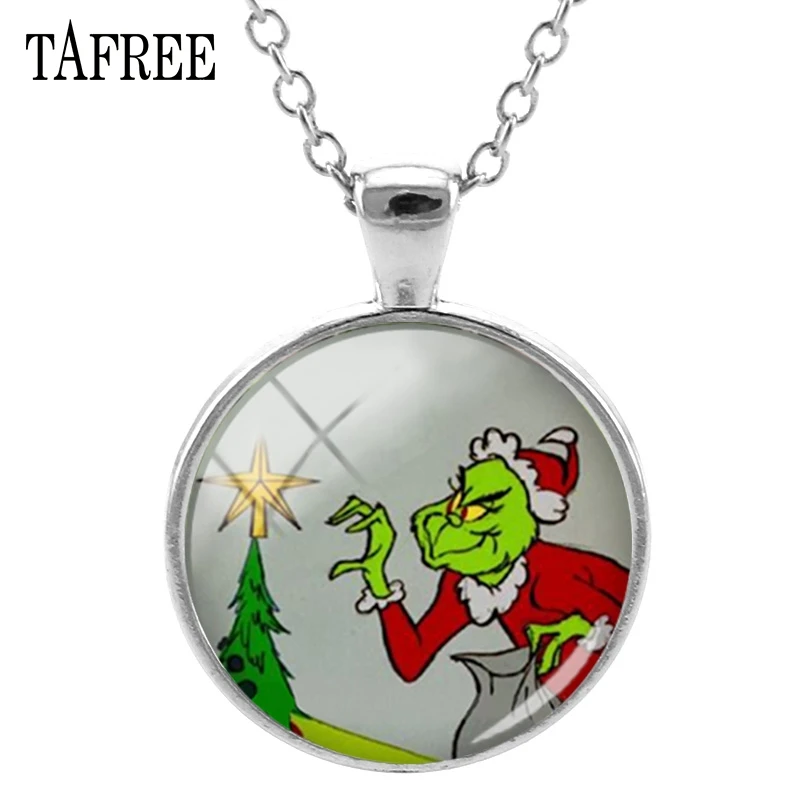TAFREE рождественские тематические ожерелья как grinch украли ожерелье себе кулон ювелирные изделия подарок XM01 - Окраска металла: XM11