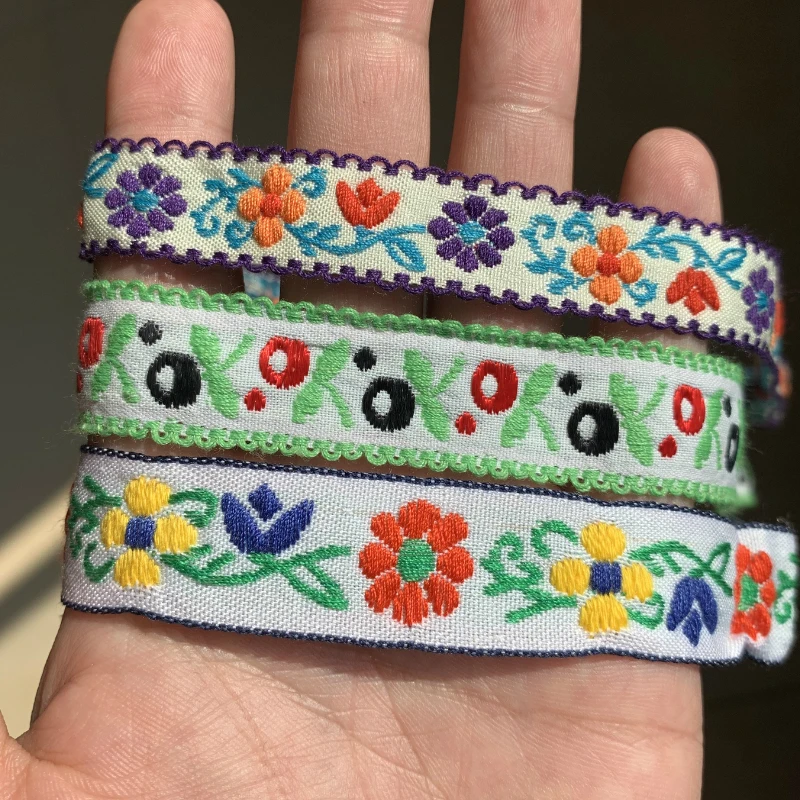 ZERZEEMOOY 3/4 INCH 16mm 20mm 5yard/pack Ear Vintage Colored Flowers Manual Jacquard Ribbon Lace MJZD19120310 | Дом и сад