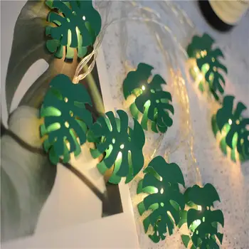 

2019 New 3M 20LEDs Monstera Shape String Light Photo Props for Home Decoration Leave Creative Desk Ornament Beautiful