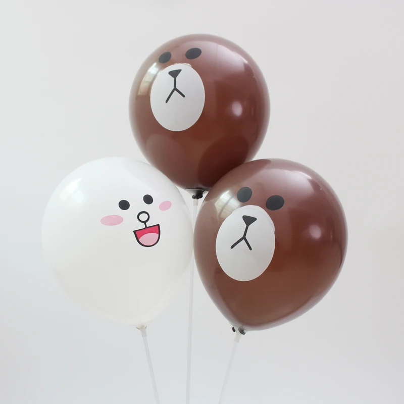 10 шт. 12 дюймов коричневый медведь воздушные шарики из латекса с животными с кроликом детский день надувные игрушки Свадьба День Рождения Декор