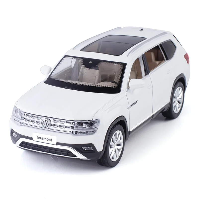 1:32 модель автомобиля из сплава Volkswagen Teramont с открытой спиной звук и светильник