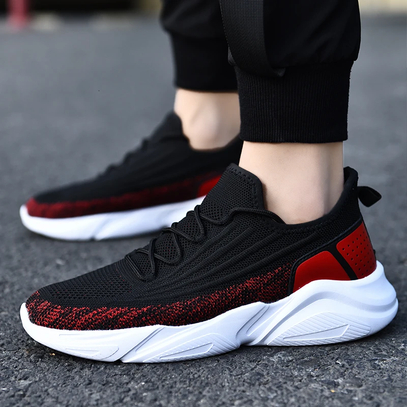 Мужские кроссовки без шнуровки дышащие удобные из сетчатого материала плоская