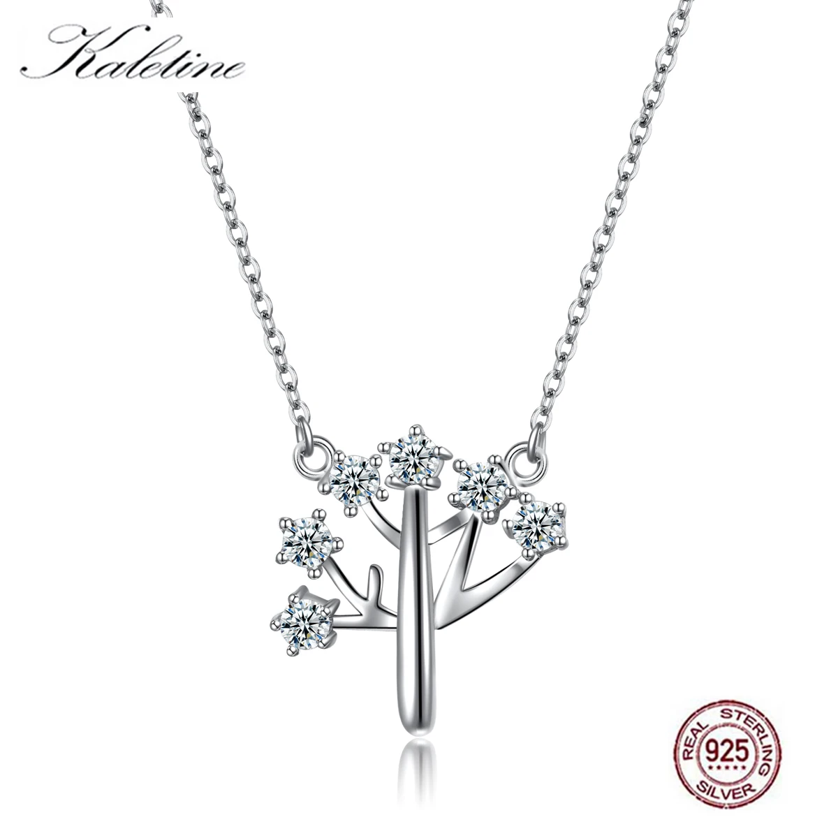 Kaletine Shinee Kpop 925 Sterling Silver Necklace Tree of Life Long Women Pendants Crystal Boho Jewelry Fashion 2019 | Украшения и