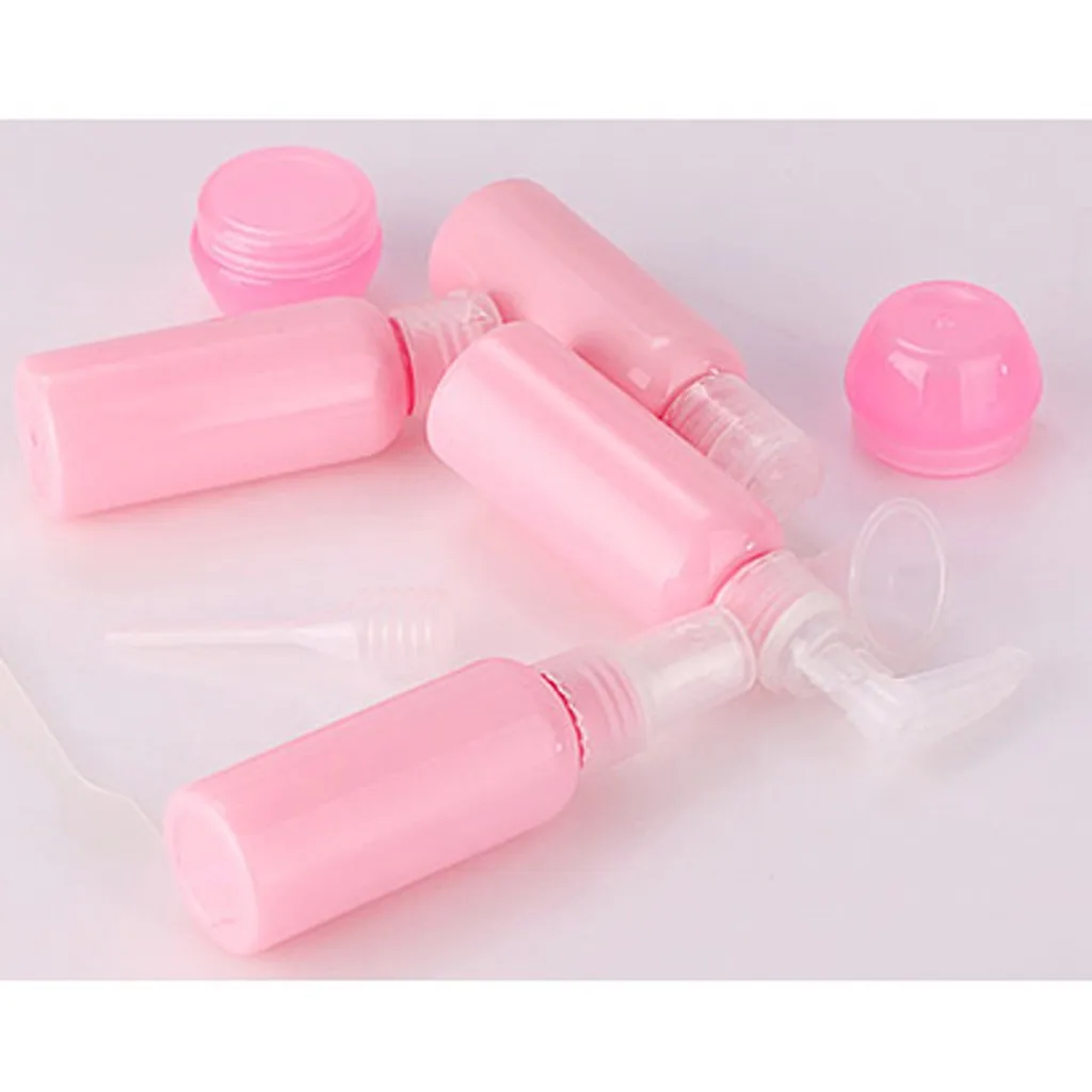 6 шт., портативный маленький розовый Пластиковый пустой набор бутылок с распылителем для бутылок, дорожный размер, набор бутылок для жидкого тонального крема и лосьона