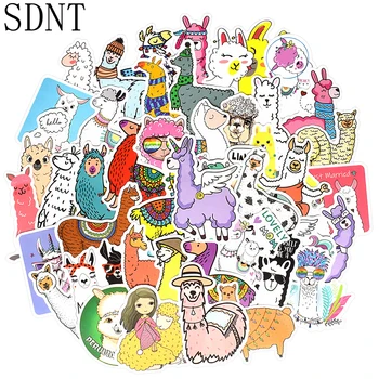 

50 PCS Llama Alpaca Cute Sticker Kawaii Cartoon Camel Sheep Animal Stickers for Kids Reward Stickers Scrapbooking Bike Car Decal