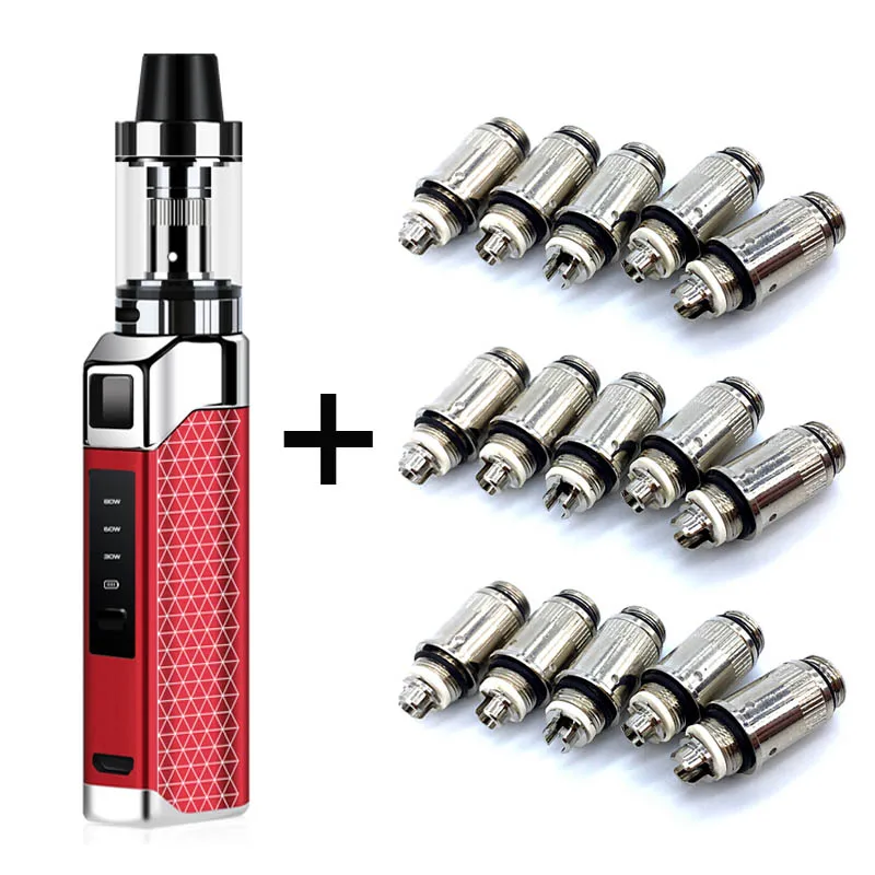 Red Add 15 Coils Vape Mod Vape Kit Original Electronic Cigarette Kit Vaping Box Vapes Smoking mini E Cigarettes Smoker 80W Big Smoke Huge Vapor - Цвет: Red Add 15 Coils