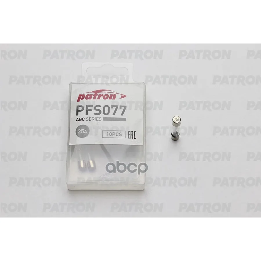 Предохранитель Пласт.Коробка 10шт Agc Fuse 25a Стекло 6.35x32mm PATRON арт. PFS077 | Автомобили и