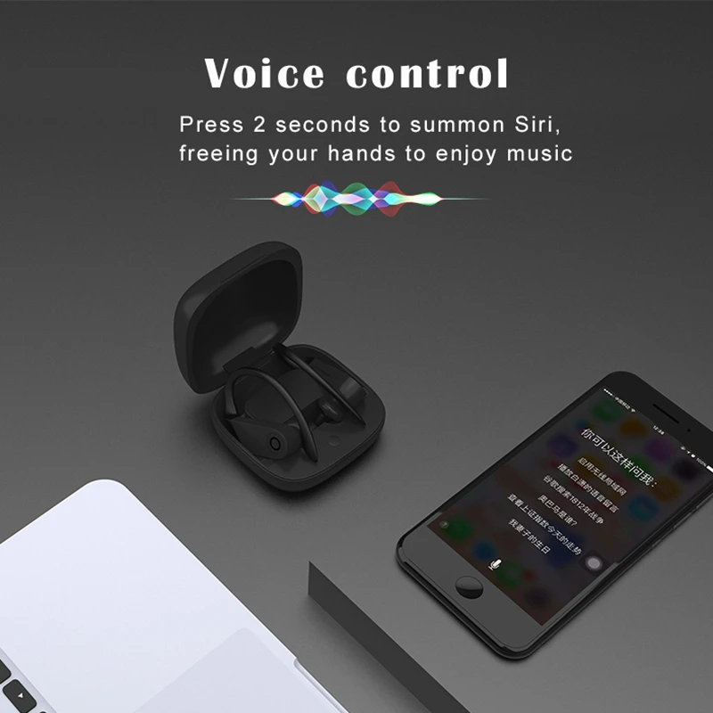 B10 настоящие беспроводные наушники Bluetooth 5,0, спортивные наушники с Ушными крючками, водонепроницаемые наушники, Беспроводная зарядка, стерео гарнитура PK Q62