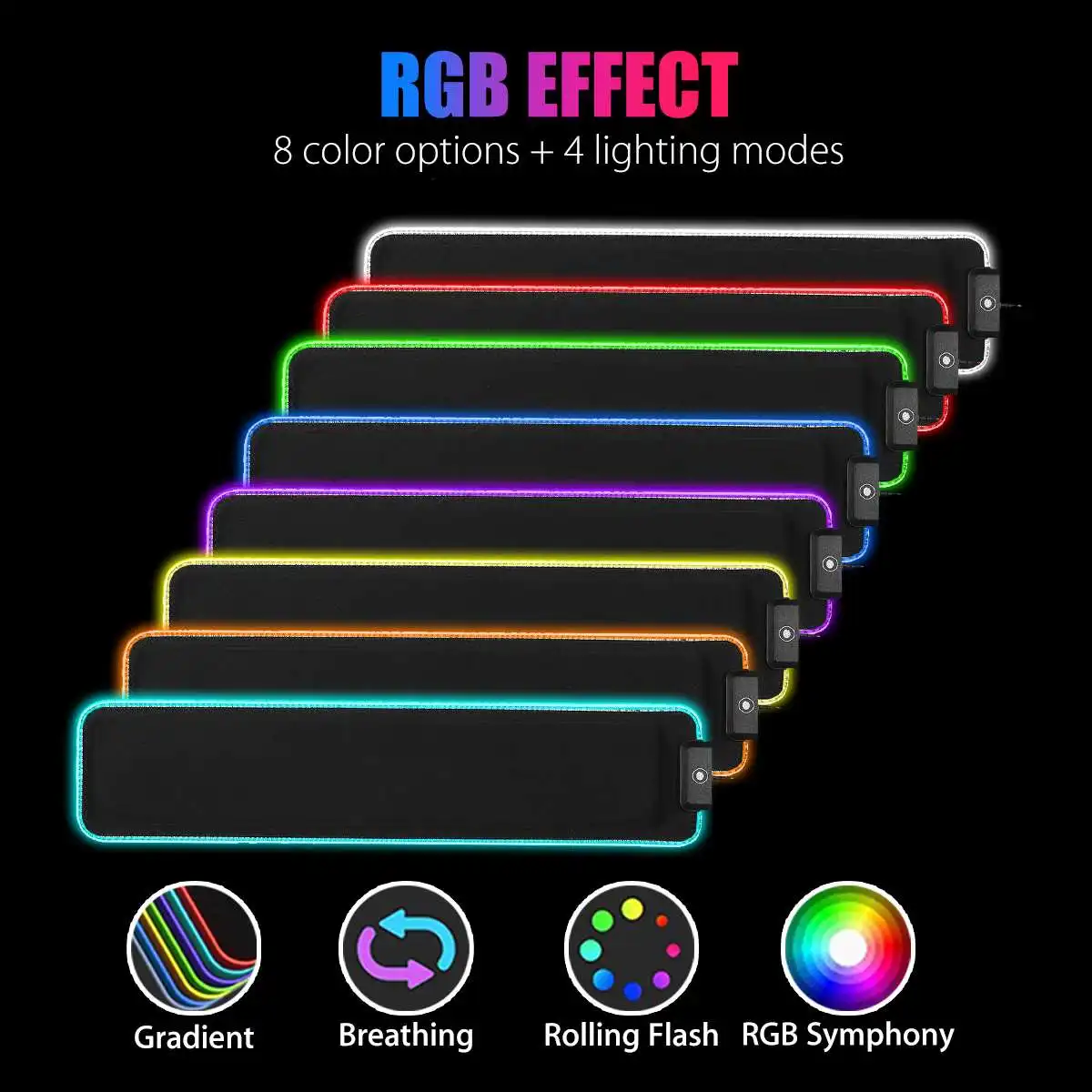 Gaming RGB Keyboard Wrist Rest Pad Gamer LED Lighting Anti-Slip One-touch Control USB Computer Mouse Base Support Cushion Mat