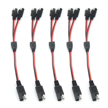 

5 PCS 1 TO 2 SAE Power Automotive Extension Cable 18AWG 300mm