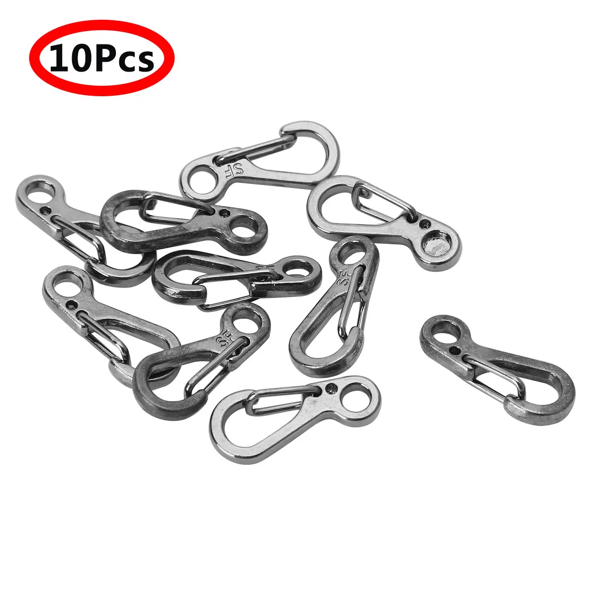 10 Pieces S Shape Metal Buckle Dual Spring Keychain Clip 2 Opening Snap Hook Durable Clip Key Chain Hook for Outdoor Activity Camping Fishing Hiking Traveling
