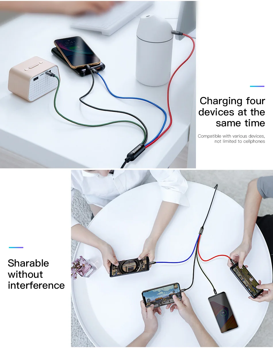 4 в 1 3 в 1 мульти usb зарядный кабель системы освещения micro usb type c кабель для iPhone samsung huawei xiaomi кабель быстрого зарядного устройства