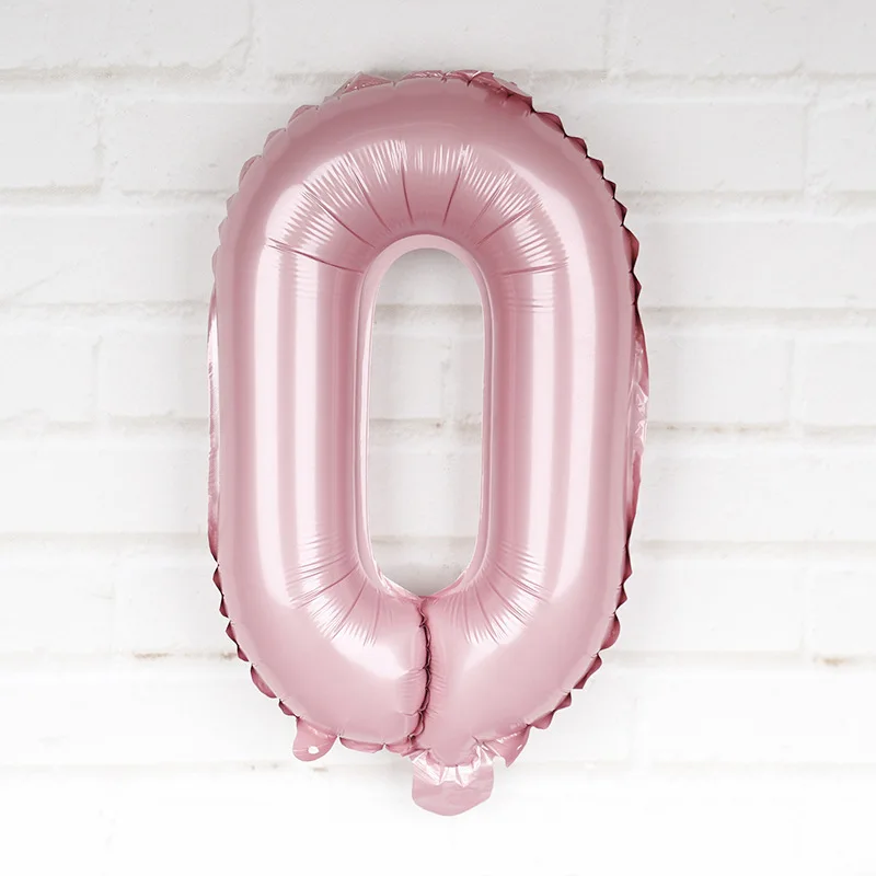 Pink 0 US thin rose gold candy color 16 inch digital aluminum film balloon birthday party wedding celebration supplies - Цвет: Pink 0