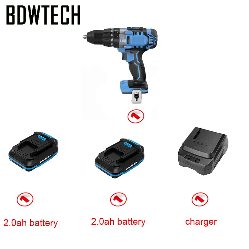 Bodewtech BT372 Электрическая отвертка аккумуляторная ударная дрель 20 вольт
