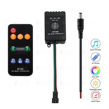 

SP106E 9key LED Music Controller DC5V-12V WS2811 /WS2812B /SK6812 /1903 Magic LED Tape Digital Colorful Pixel Music Controller