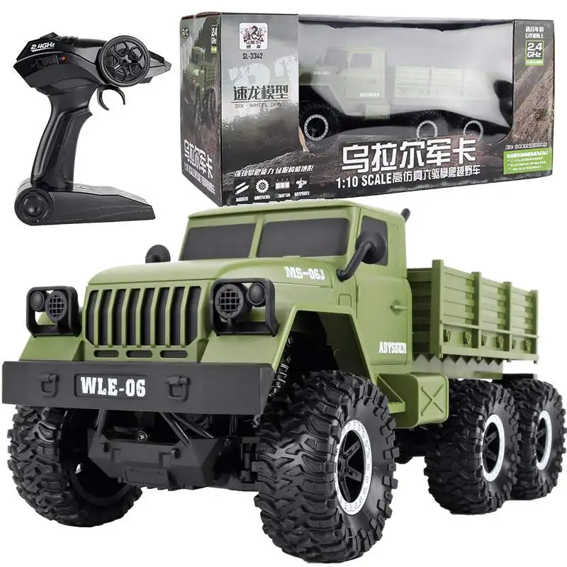 Большой 1/10 2,4G RC Ретро грузовик Урал 6WD независимая система подвески дистанционное управление военный грузовик автомобиль Хобби Игрушки для мальчиков подарок