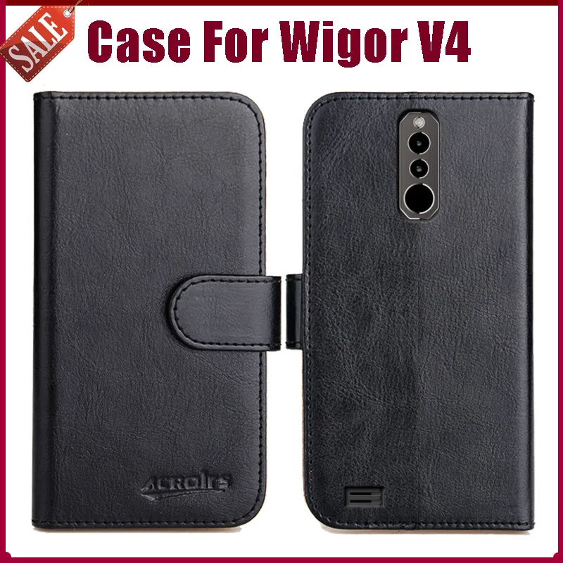 

Hot! Wigor V4 Case 5.7" 6 Colors Flip Soft Leather Phone Wallet Cover For Wigor V4 Case Stand Function Credit Card Slots