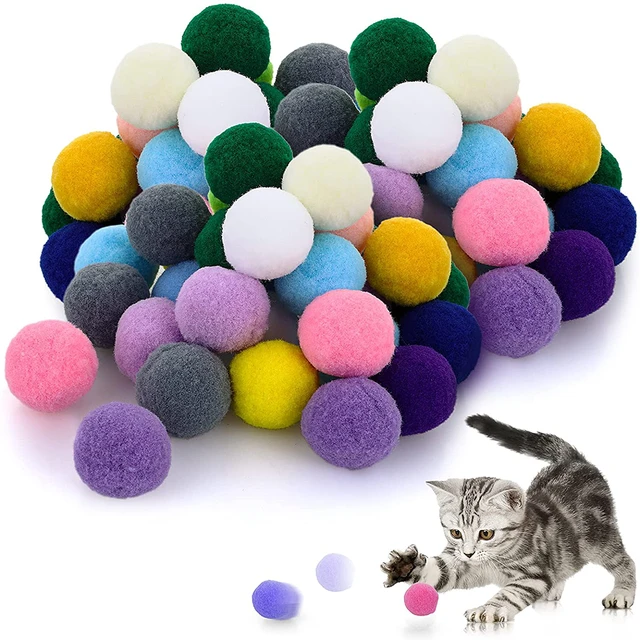 Cat Pom Pom Balls Fluffy Toy Balls For Kittens And Pets Soft Plush Toy  Balls Interactive Playing Quiet Ball Indoor For Medium - AliExpress