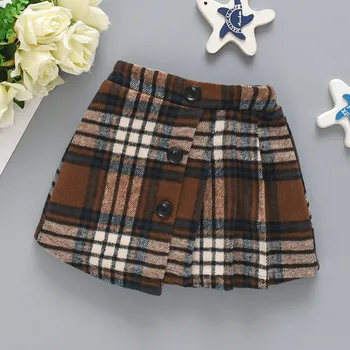 

Newborn Baby Girls Skirt Clothes Toddler Kids Plaid Mini Skirts Spring Winter Infant Girls Casual Warm Overskirt Jupe Fille #LR3