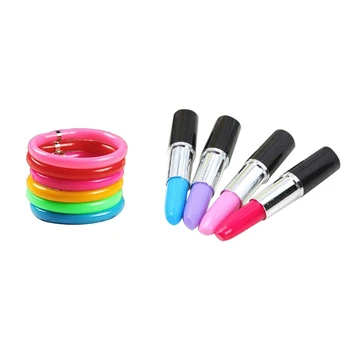 

Pack of 12 Pcs 0.5 mm Cute Cool Novelty Lipstick Shape Ballpoint Pen with 20 Pcs Bracelet Ball Pen Ballpoint Pen