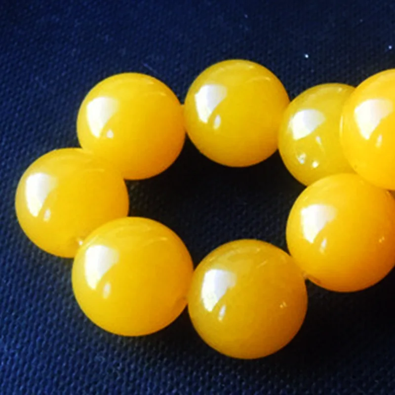 õ  Bangle Jade Jewelry Round Beads Strand Elastic bracelets for women men Huang Longyu jade bracelet